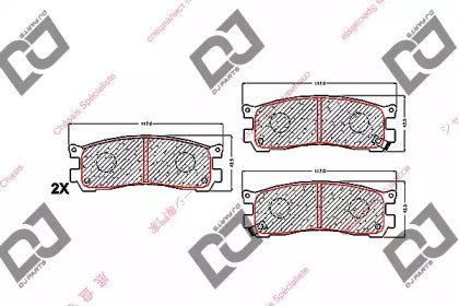 Комплект тормозных колодок DJ PARTS BP1671